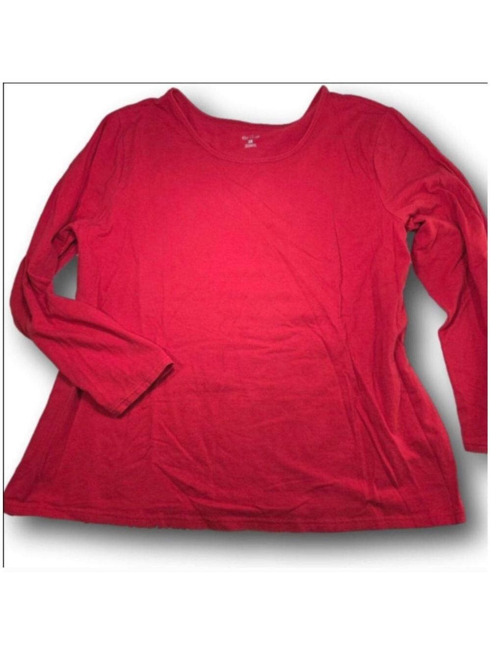 Women's Erika Red Long Sleeve Tee Plus Size 2X